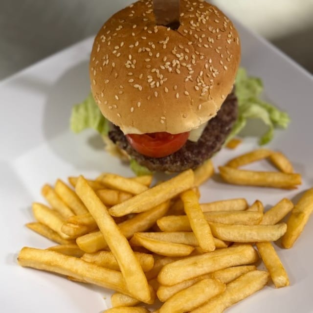 8oz CHEESEBURGER with FRIES & DRINK.